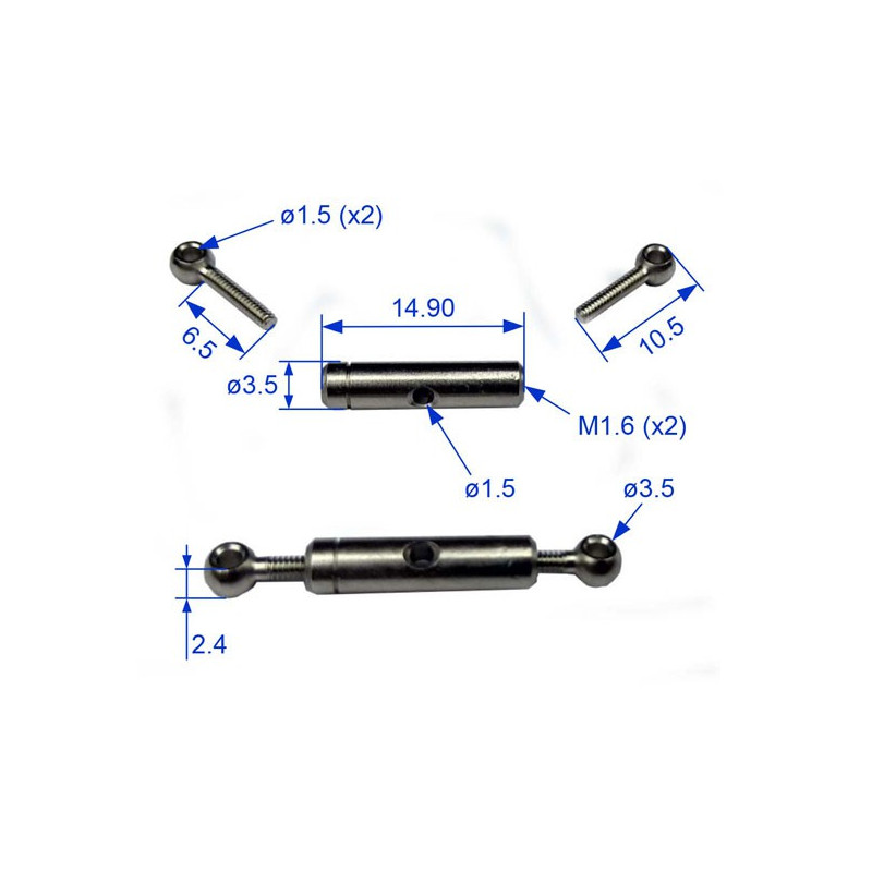 Accessoire embarqué Tendeur M1.6 x 15mm (2 pcs)
