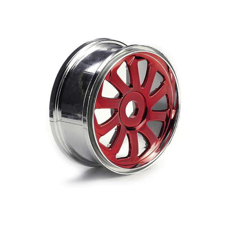 Accessoires pour voiture radiocommandée JANTES SAW ROUGE CHROME 1/8
