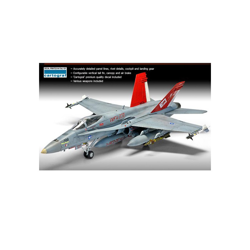 Maquette d'avion en plastique USMC F/A 18A+ VMFA-232 Red Devils 1/72