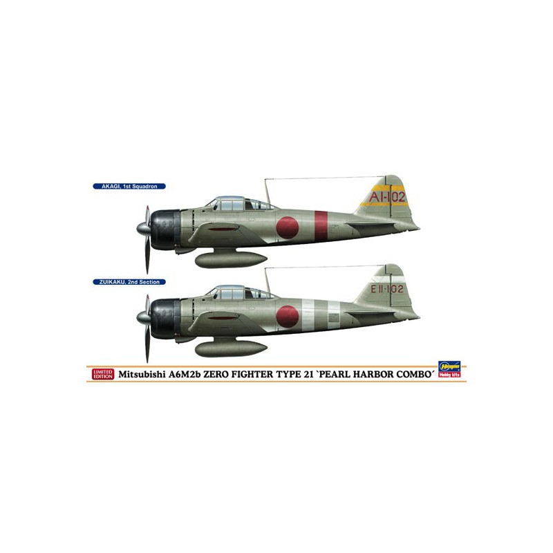 Maquette d'avion en plastique A6M2b ZERO PEARL HARBOR COMBO