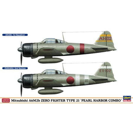 Maquette d'avion en plastique A6M2b ZERO PEARL HARBOR COMBO Maquette d'avion en plastique A6M2b ZERO PEARL HARBOR COMBO