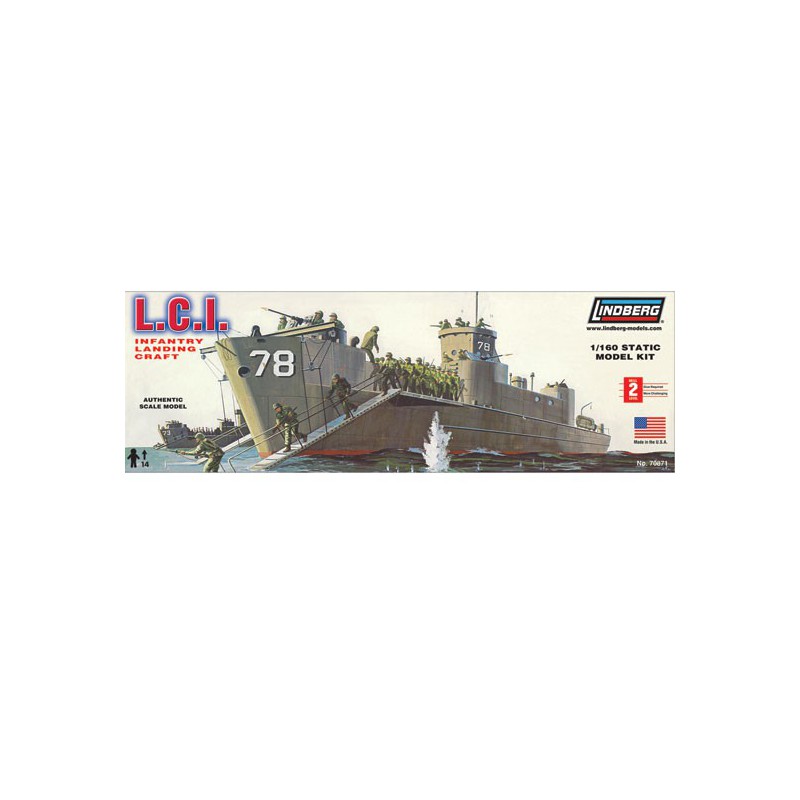 Maquette de Bateau en plastique LCI Infantry Landing Craft 1/160