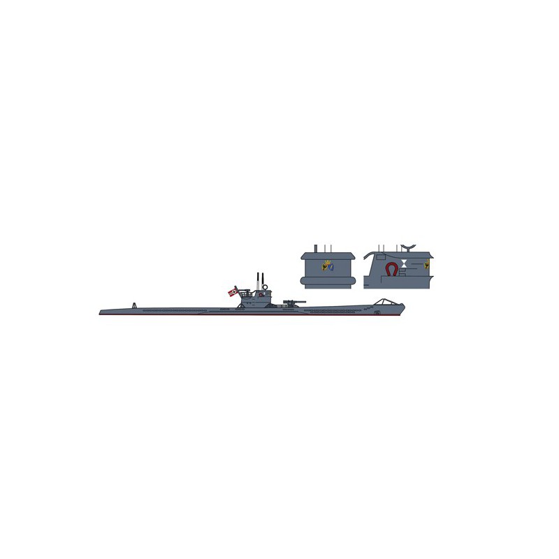 Maquette de Bateau en plastique U-Boat Type VIIC/IXC 1/700