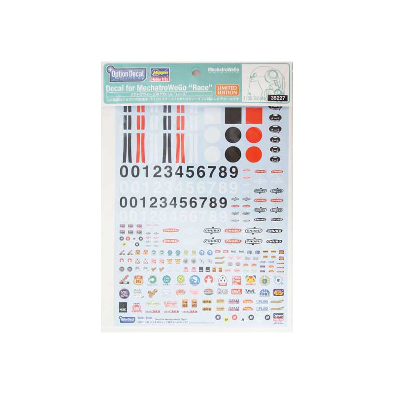 Modèle de science-fiction en plastique Decals pour MechatroVeGo