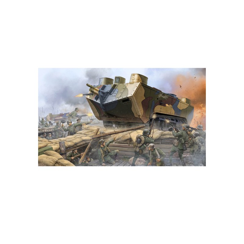 Maquette de Char en plastique Saint Chamond H. Tank WWI 1/35