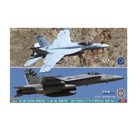 Maquette d'avion en plastique F/A-18E & F/A-18C “USS NIMITZ CVW-11 SPECIAL BOX 2 Maquette d'avion en plastique F/A-18E & F/A-18C “USS NIMITZ CVW-11 SPECIAL BOX 2