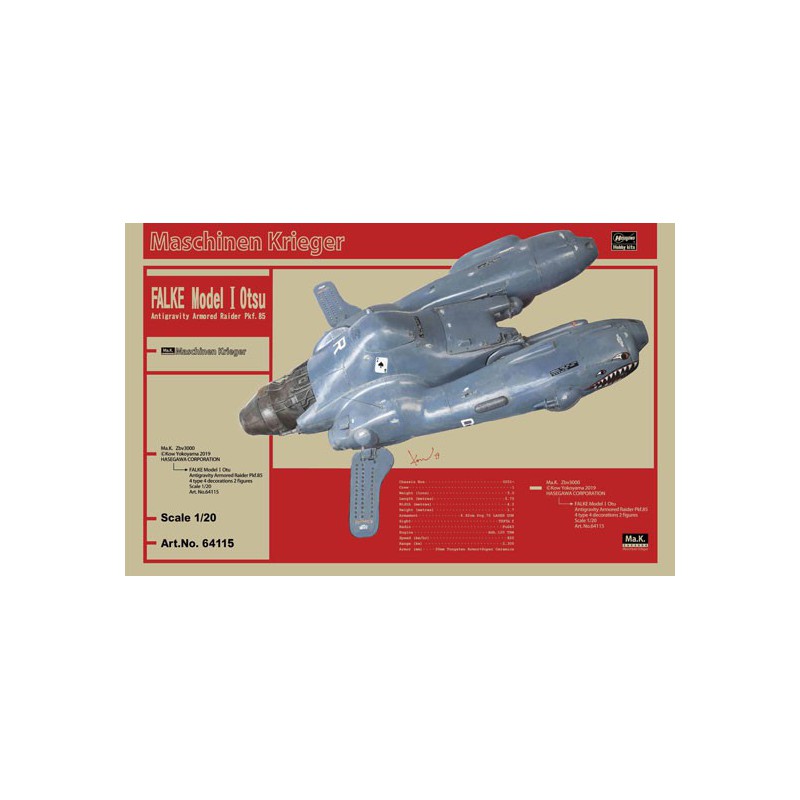 Modèle de science-fiction en plastique Pkf.85 Falke type I Otsu 1/20