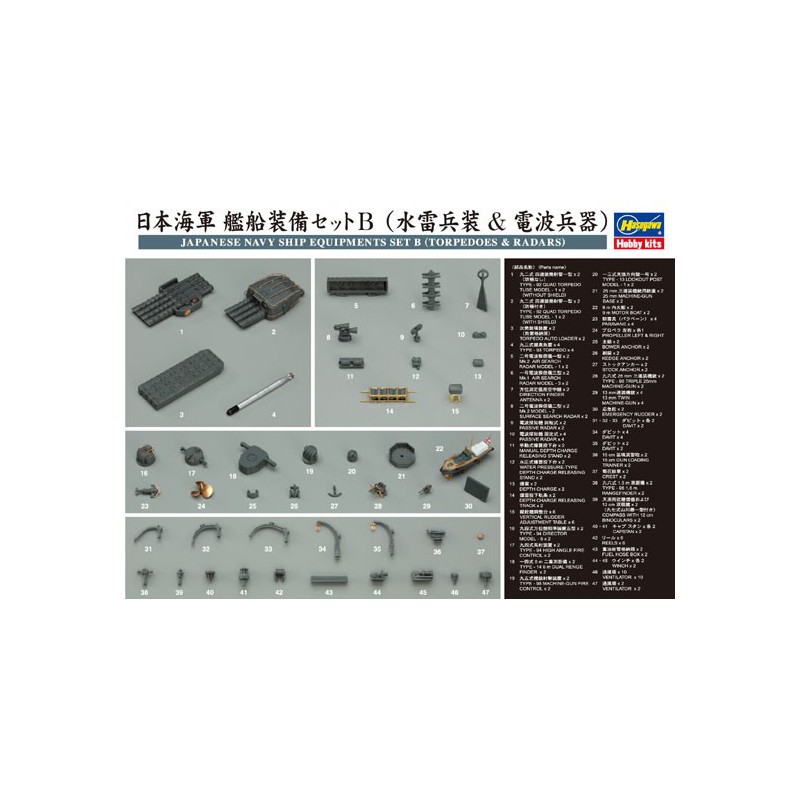 Maquette de Bateau en plastique JAPAN NAVYEQUIPMENTS 1/350