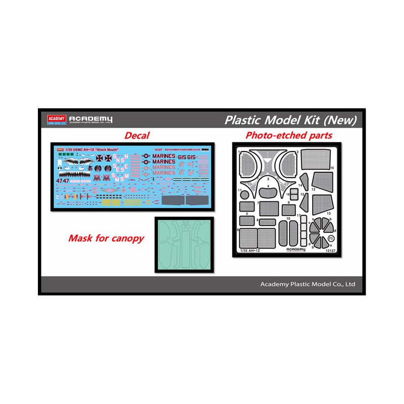 Maquette d'hélicoptère en plastique USMC AH-1Z Shark Mouth 1/35
