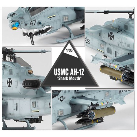 Maquette d'hélicoptère en plastique USMC AH-1Z Shark Mouth 1/35 Maquette d'hélicoptère en plastique USMC AH-1Z Shark Mouth 1/35