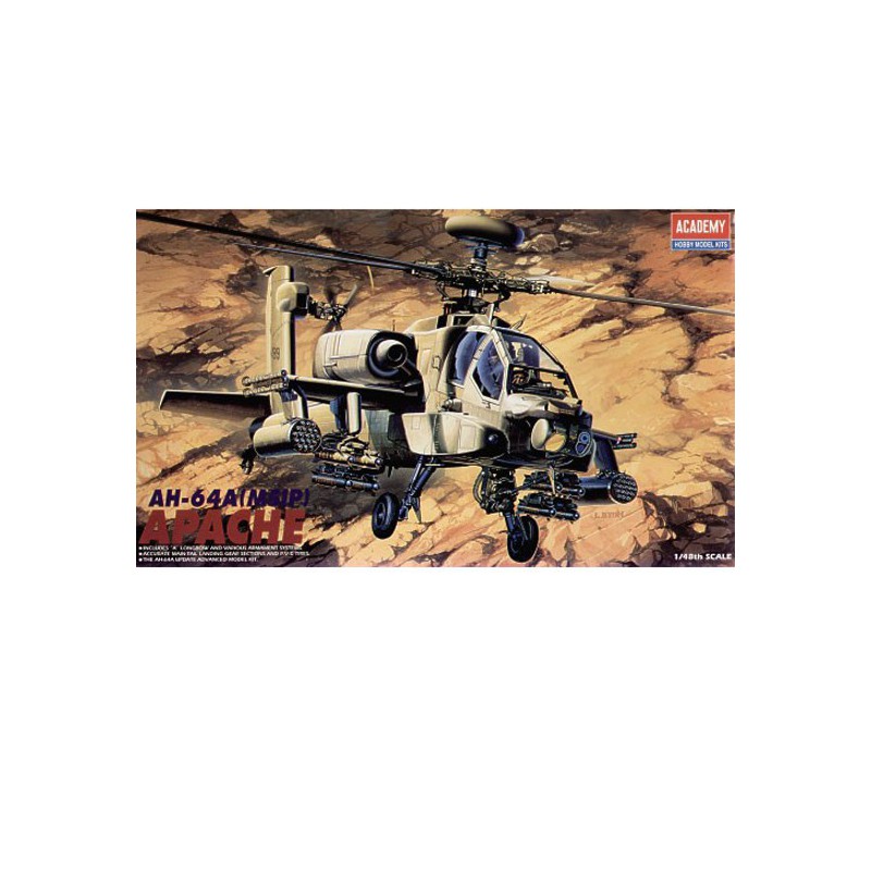 Maquette d'hélicoptère en plastique AH-64A Apache 1/72
