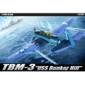 Maquette d'avion en plastique TBM-3 USS Bunker Hill 1/48 Maquette d'avion en plastique TBM-3 USS Bunker Hill 1/48