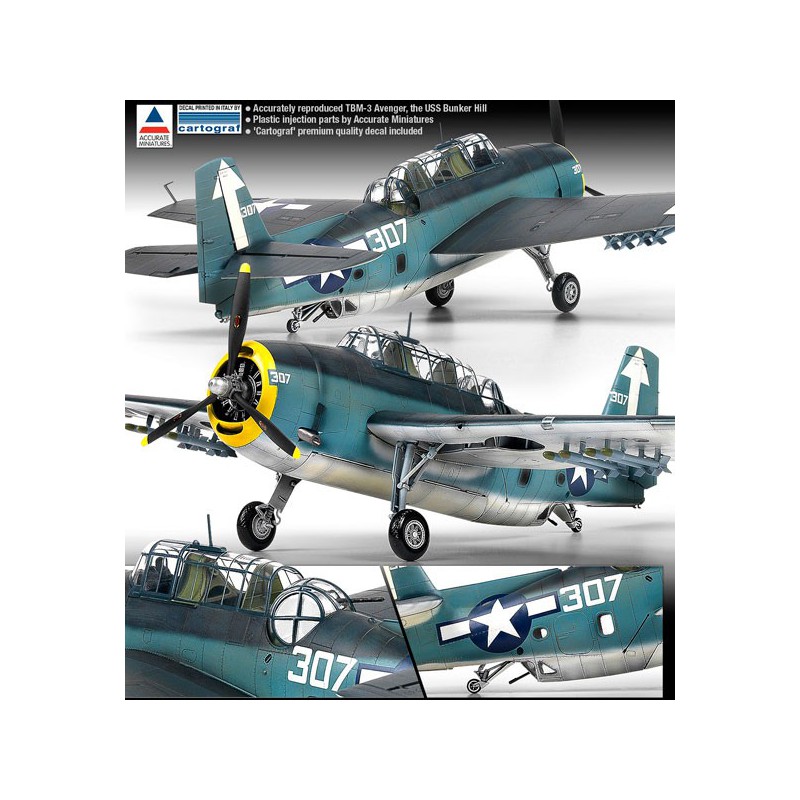 Maquette d'avion en plastique TBM-3 USS Bunker Hill 1/48