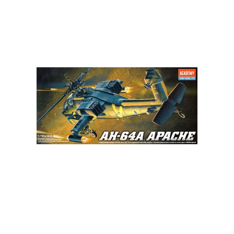 Maquette d'hélicoptère en plastique AH-64A Apache 1/72