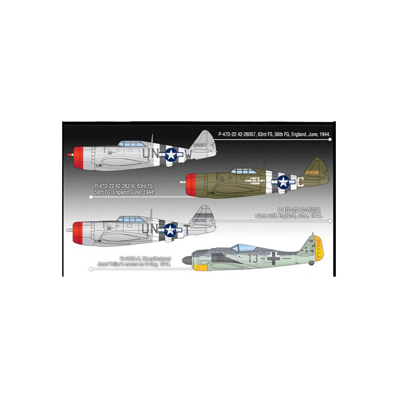 Maquette d'avion en plastique D-DAY P-47& FW190A-8 Combo 1/72