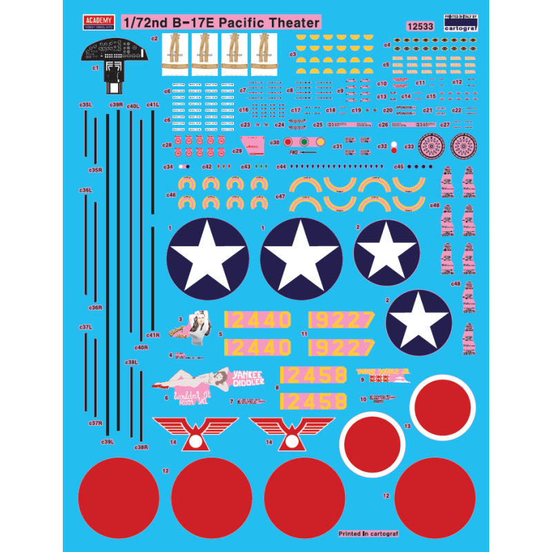 Maquette d'avion en plastique B-17E Pacific Theather 1/72 Maquette d'avion en plastique B-17E Pacific Theather 1/72