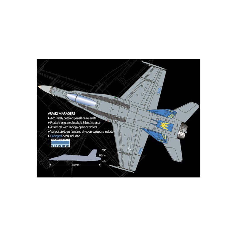 Maquette d'avion en plastique F/A-18C VFA-82 Marauders 1/72
