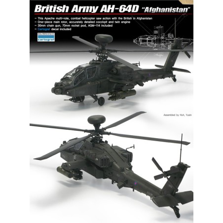 Maquette d'hélicoptère en plastique AH-64 Afganistan 1/72 Maquette d'hélicoptère en plastique AH-64 Afganistan 1/72