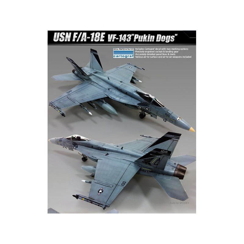 Maquette d'avion en plastique USN F/A-18E VFA-143 1/72
