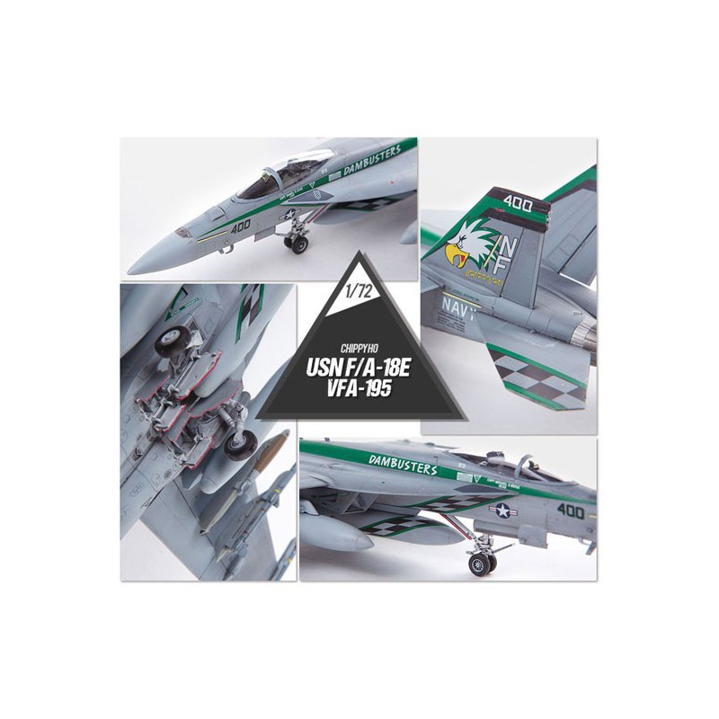 Maquette d'avion en plastique USN F/A-18E VFA-195 « Chippy Ho » 1/72 Maquette d'avion en plastique USN F/A-18E VFA-195 « Chippy Ho » 1/72