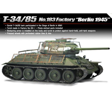 Maquette de Char en plastique T-34/85 N°183 Berlin 1945 1/35 Maquette de Char en plastique T-34/85 N°183 Berlin 1945 1/35