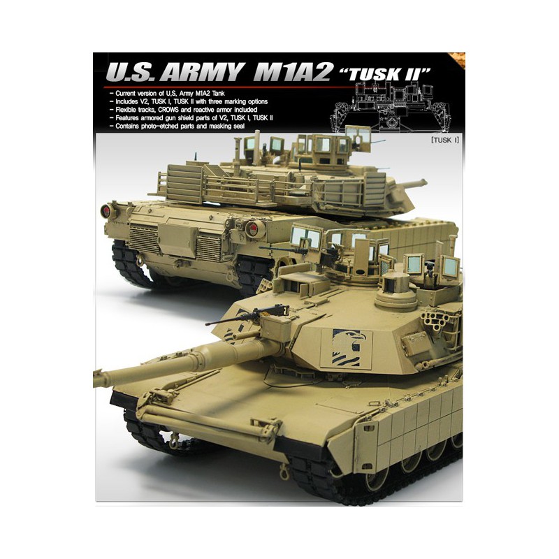 Maquette de Char en plastique U.S. Army M1A2 TUSK II 1/35