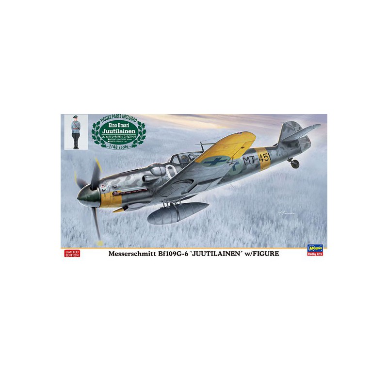 Maquette d'avion en plastique BF109G-6 ‘JUUTILAINEN’ w/ figure 1/48