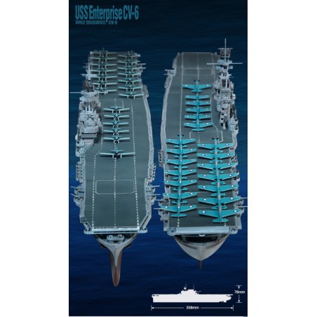Maquette de Bateau en plastique USS Enterprise CV-6 M.E. 1/700 Maquette de Bateau en plastique USS Enterprise CV-6 M.E. 1/700
