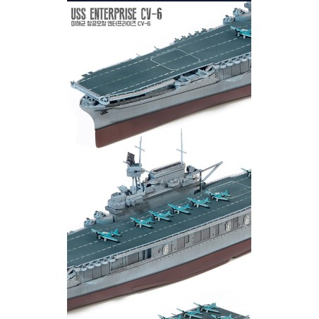 Maquette de Bateau en plastique USS Enterprise CV-6 M.E. 1/700 Maquette de Bateau en plastique USS Enterprise CV-6 M.E. 1/700
