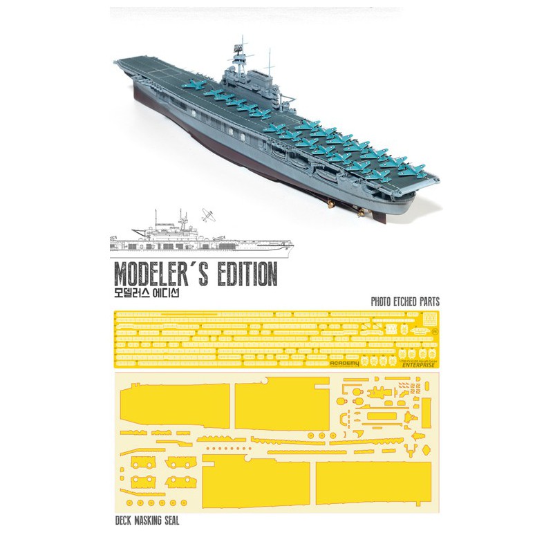 Maquette de Bateau en plastique USS Enterprise CV-6 M.E. 1/700