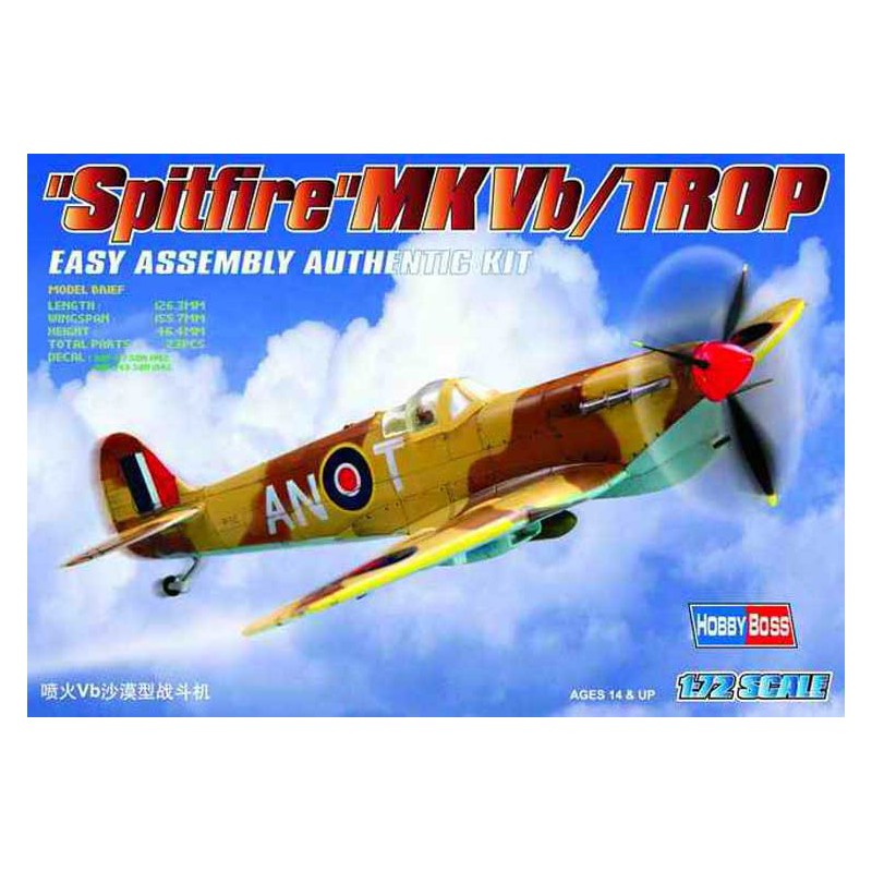 Maquette d'avion en plastique Spitfire MK VB/Trop 1/72