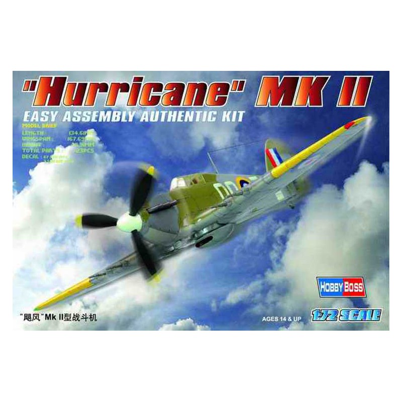 Maquette d'avion en plastique Hurricane MK II 1/72