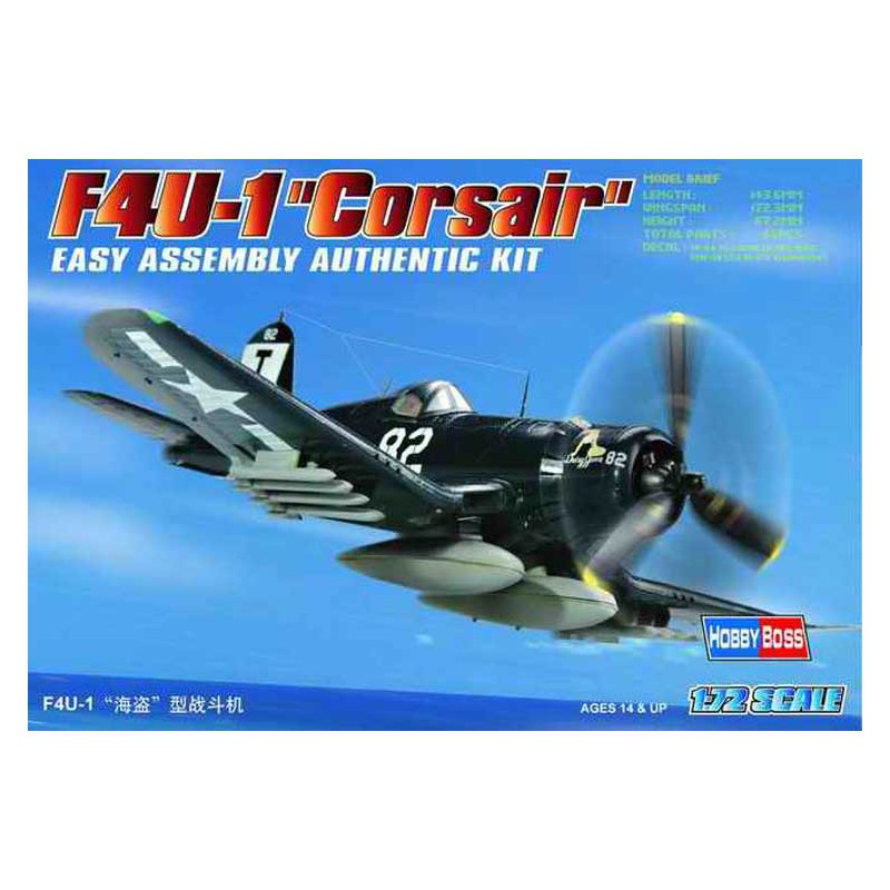 Maquette d'avion en plastique F4U-1 Corsair 1/72