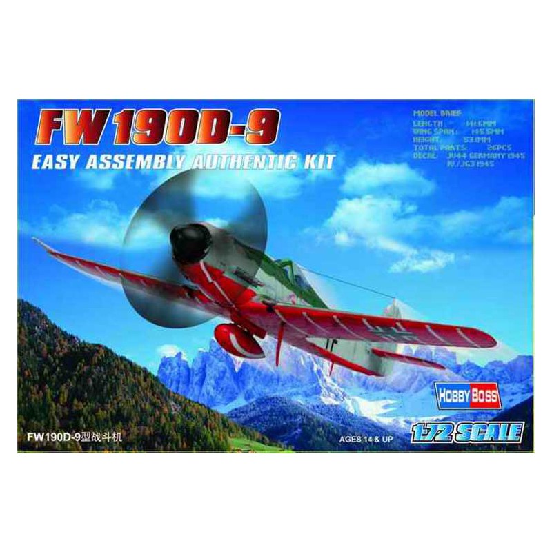 Maquette d'avion en plastique FOCKE WUKF FW-109 D-9 1/72