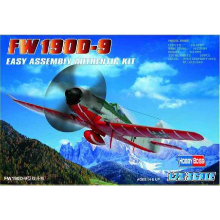 Maquette d'avion en plastique FOCKE WUKF FW-109 D-9 1/72 Maquette d'avion en plastique FOCKE WUKF FW-109 D-9 1/72