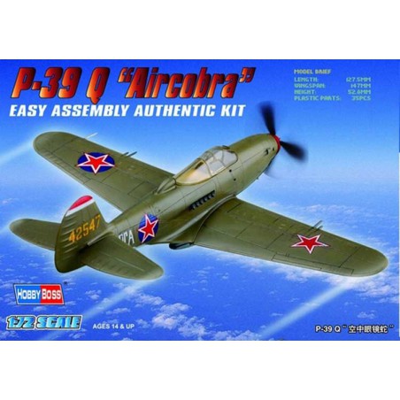 Maquette d'avion en plastique American P-39 Q Airacobra 1/72 Maquette d'avion en plastique American P-39 Q Airacobra 1/72