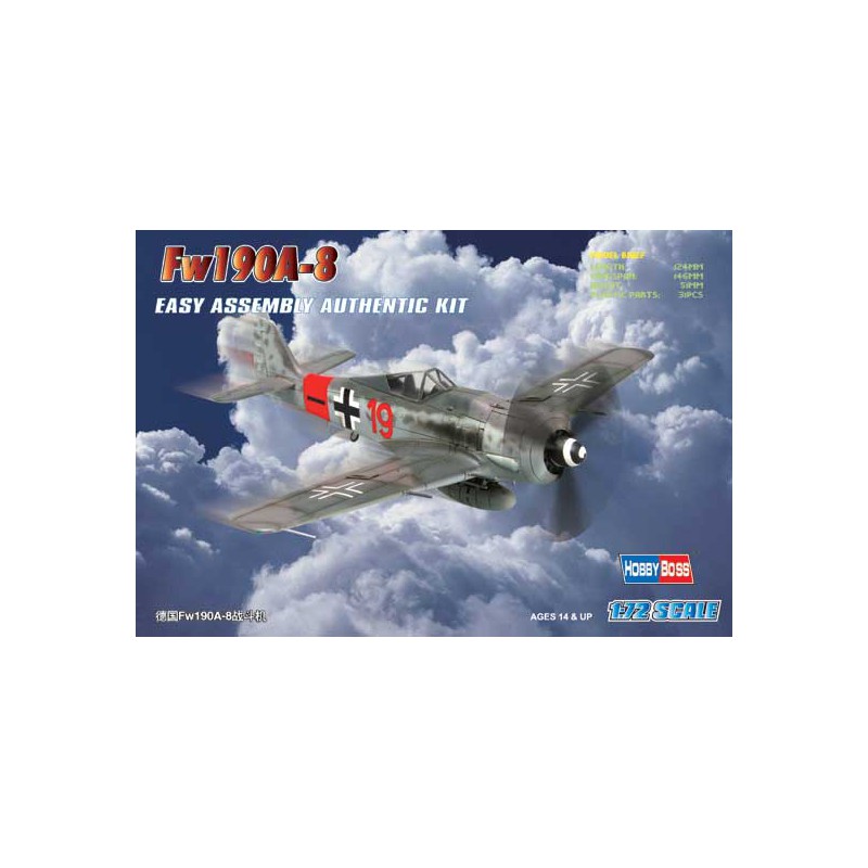 Maquette d'avion en plastique FW 190 A-8 1/72