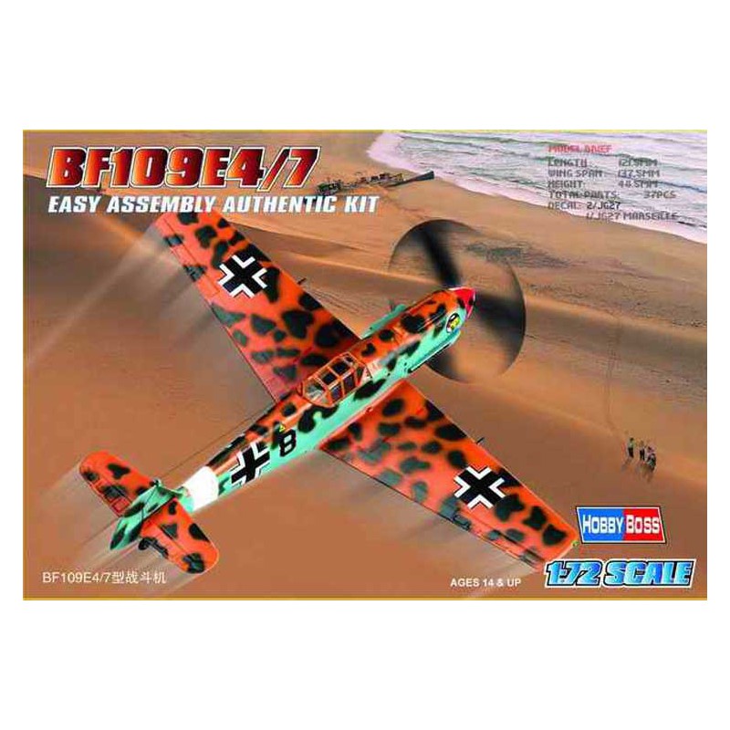 Maquette d'avion en plastique BF 109 E-4/7 1/72