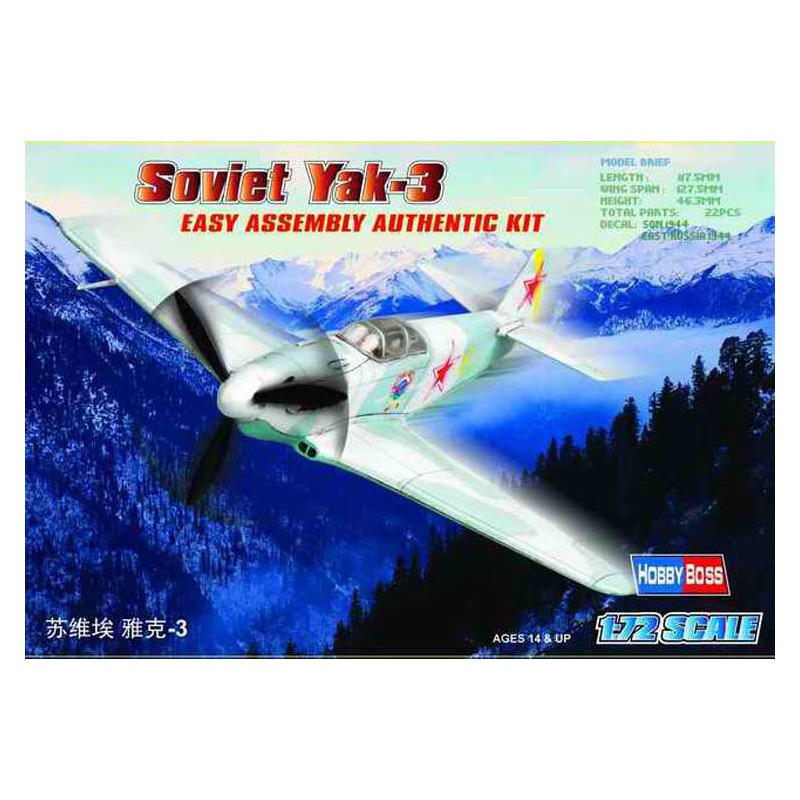 Maquette d'avion en plastique Soviet Yak-3 1/72