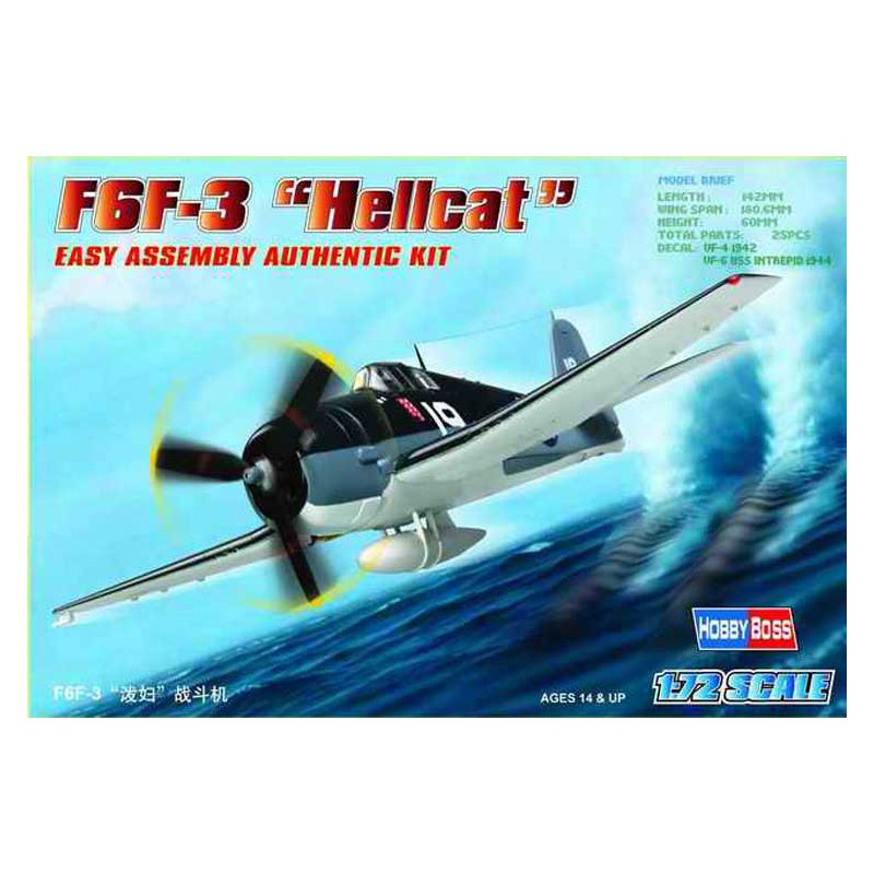 Maquette d'avion en plastique F6F-3 Hellcat 1/72
