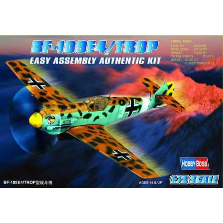 Maquette d'avion en plastique BF 109 E-4 Trop 1/72 Maquette d'avion en plastique BF 109 E-4 Trop 1/72