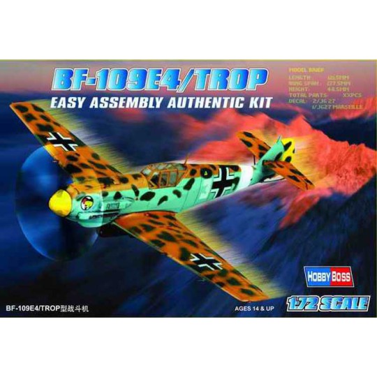 Maquette d'avion en plastique BF 109 E-4 Trop 1/72
