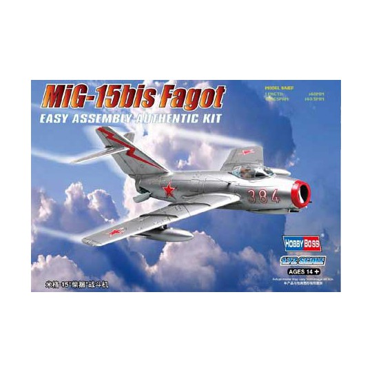 Maquette d'avion en plastique MIG-15 Bis Fagot 1/72