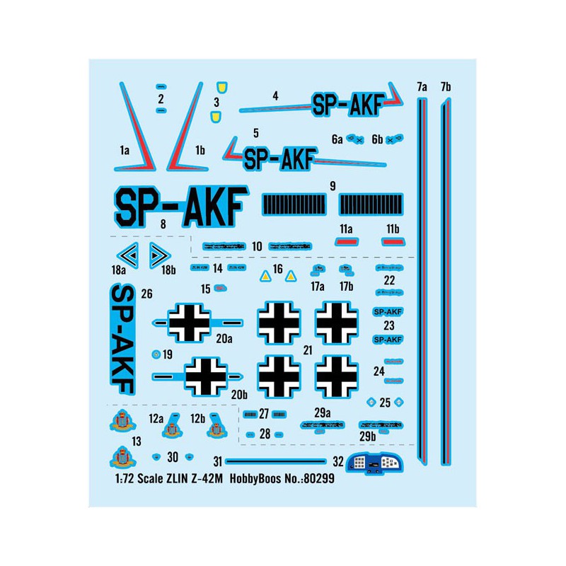 Maquette d'avion en plastique ZLIN Z-42M 1/72