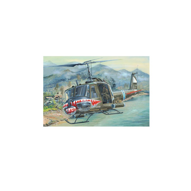 Maquette d'hélicoptère en plastique UH-1 Huey B 1/18