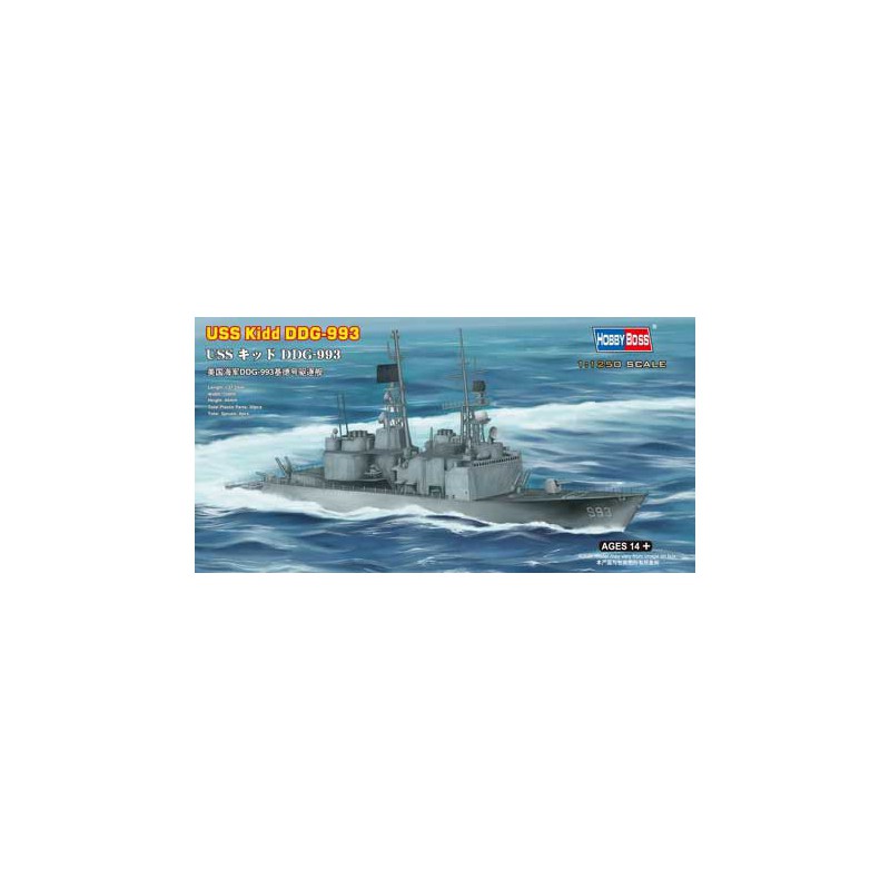 Maquette de Bateau en plastique USS KIDD DDG-993 1/125