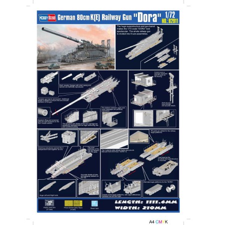 Maquette de train en plastique Railways Gun Dora 1/72 Maquette de train en plastique Railways Gun Dora 1/72
