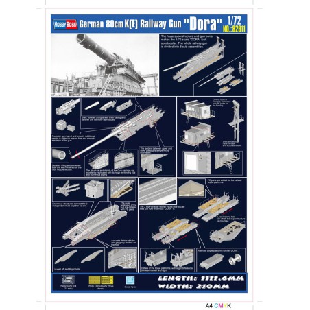 Maquette de train en plastique Railways Gun Dora 1/72 Maquette de train en plastique Railways Gun Dora 1/72