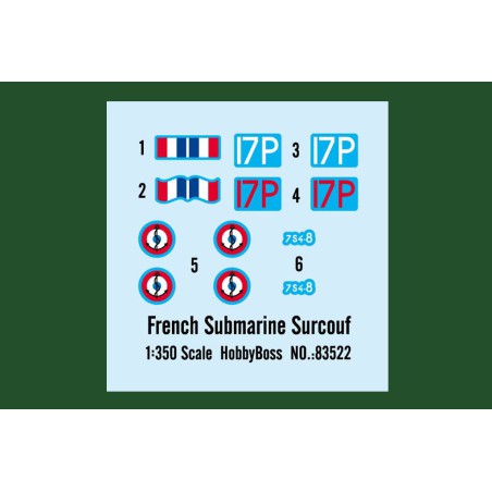 Maquette de Bateau en plastique S. M. Français Le Surcouf1/350 Maquette de Bateau en plastique S. M. Français Le Surcouf1/350