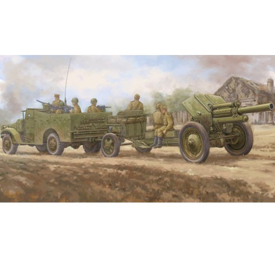 Maquette de camion en plastique M3A1 late version tow 122mm Howitzer M-30 1/35 Maquette de camion en plastique M3A1 late version tow 122mm Howitzer M-30 1/35